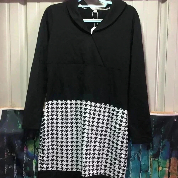 Exclusive size large black and white dress - Picture 2 of 11